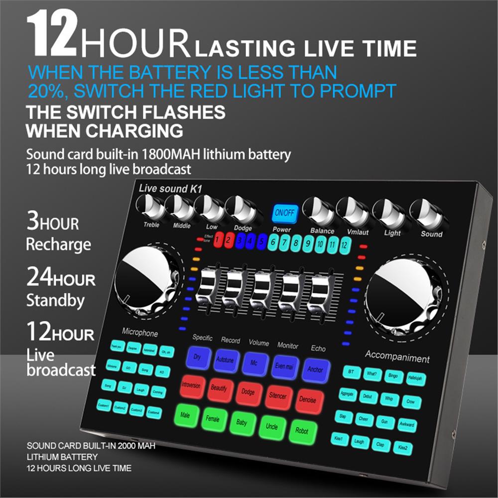 Audio Music Mixer - Live Sound Card Portable Internet Celebrity