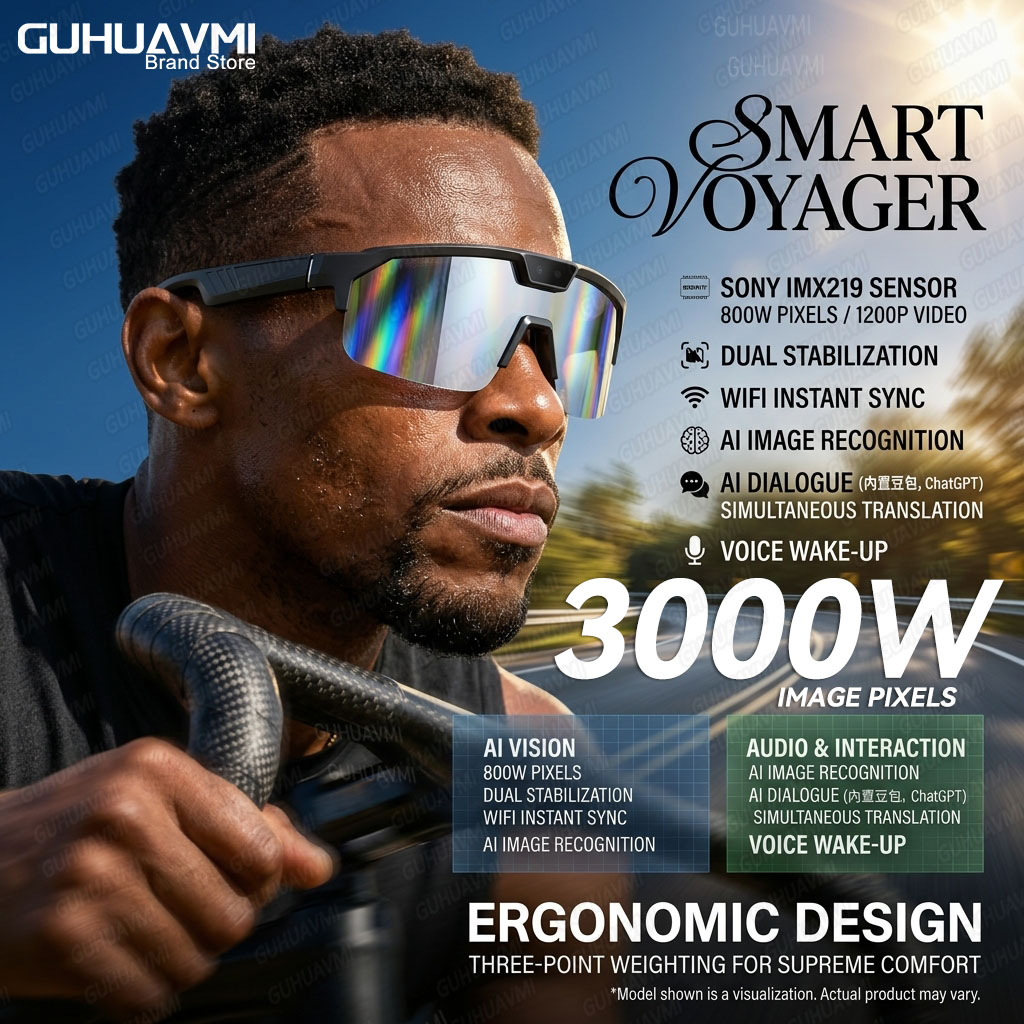Audio Music To Video - Photochromic Smart Glasses 1200P HD Camera