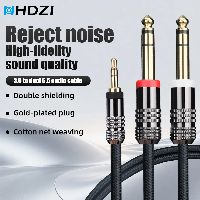 Audio Music Mixer - HHDZI 3.5mm To Dual 6.5mm Audio