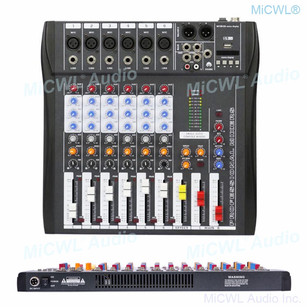 Audio Music Mixer - Audio-Mixer MiCWL 6 Channel Bluetooth Music