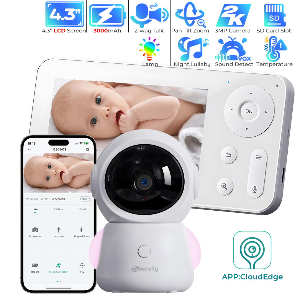 Audio Music Google - 2K WiFi Baby Monitor with App,3MP