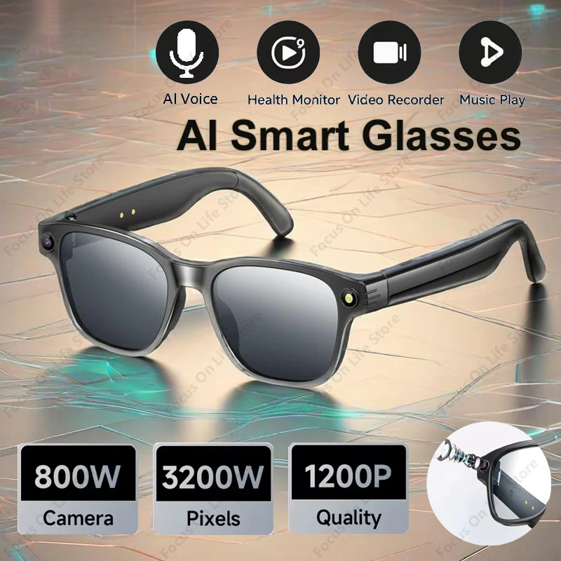 Audio Music To Video - AI Smart Glasses 8 Million Camera