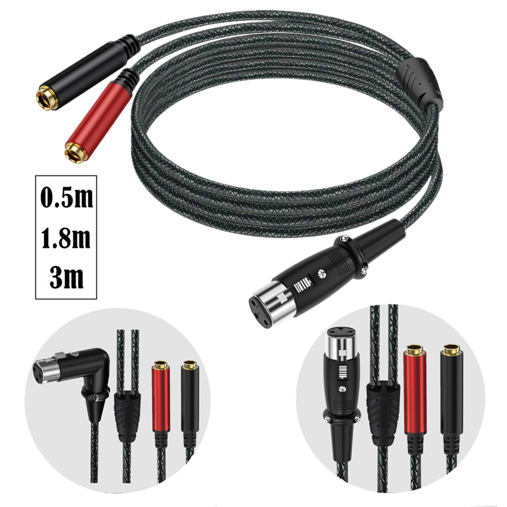 3Pin XLR Female To Dual 6.35mm - Audio Music Mixer 评论和价格