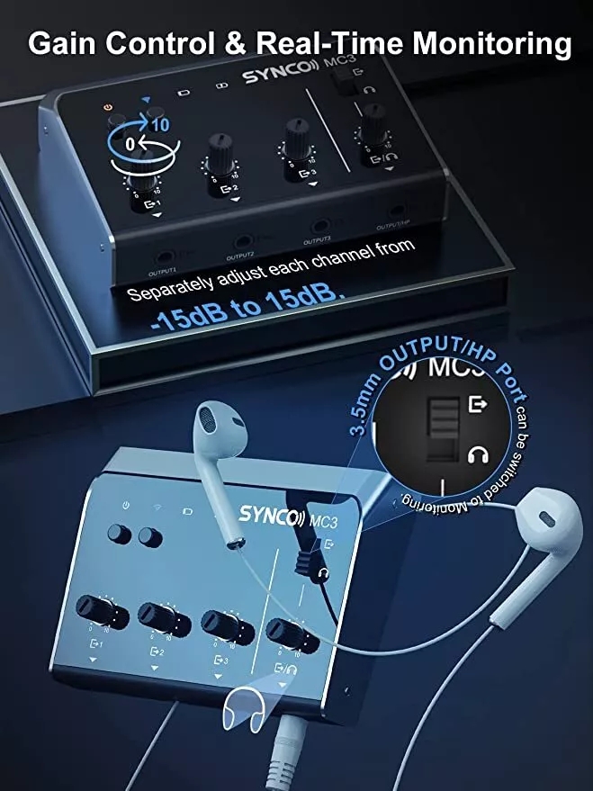 Synco MC3 Lite Audio Mixer 4 C - Audio Music Mixer 评论和价格