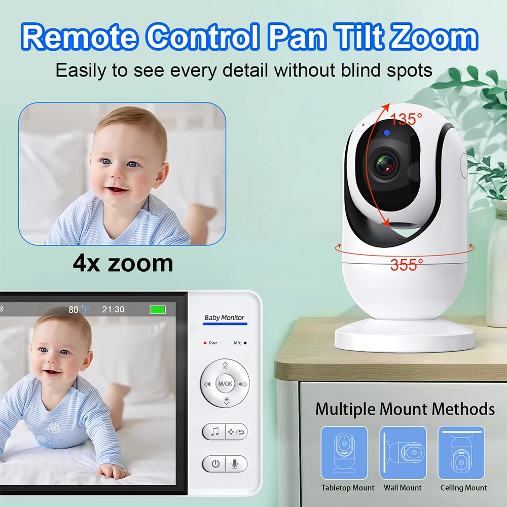 7.0'' Video Baby Monitor 720P  - Audio Music To Video 评论和价格