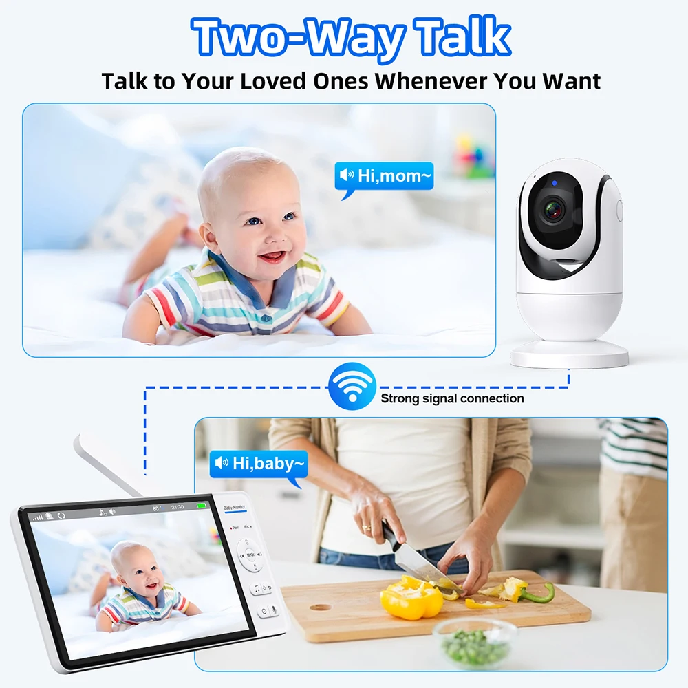 7.0'' Video Baby Monitor 720P  - Audio Music To Video 评论和价格