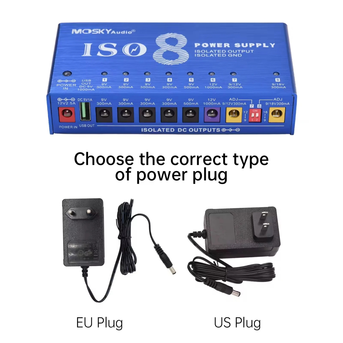 Mosky ISO-8 Pedal Power Supply - Looper Pedal Guitar 评论和价格