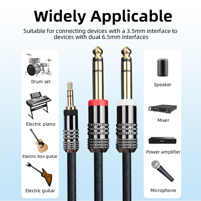 HHDZI 3.5mm To Dual 6.5mm Audi - Audio Music Mixer 评论和价格