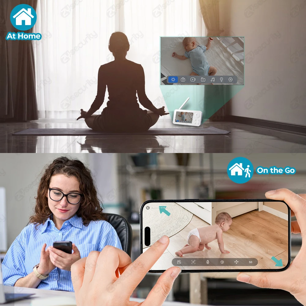 2K WiFi Baby Monitor with Scre - Audio Music Google 评论和价格
