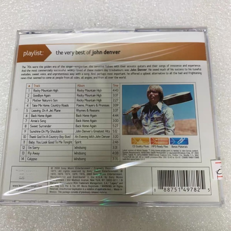 John Denver Music CD Pop R&B H - Audio Music John 评论和价格