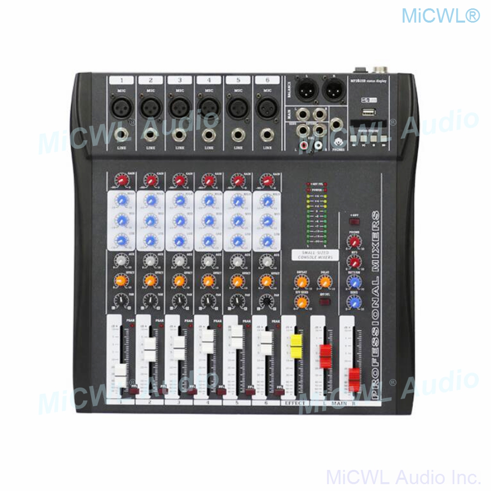Audio-Mixer MiCWL 6 Channel Bl - Audio Music Mixer 评论和价格