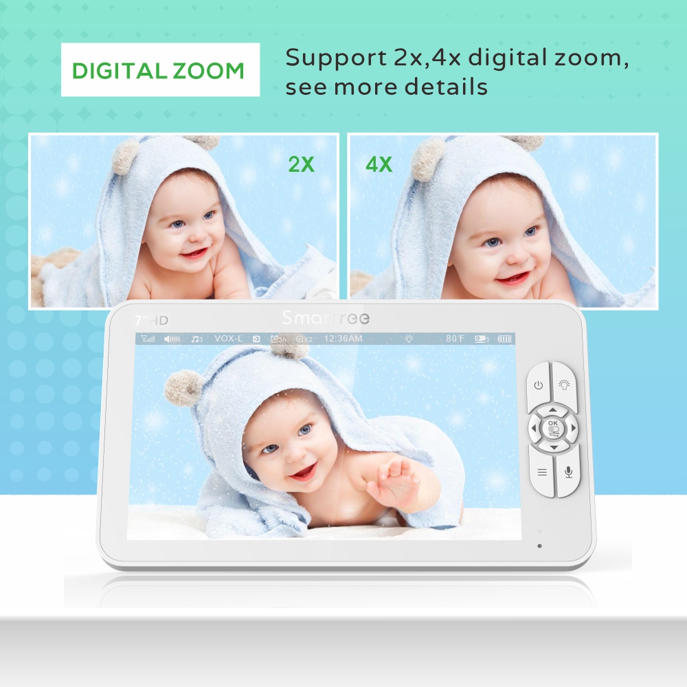 7.0 Inch HD Video Baby Monitor - Audio Music To Video 评论和价格