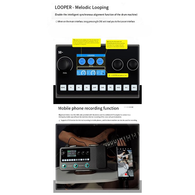 A07T-Electric Guitar Multi-Eff - Looper Pedal Guitar 评论和价格