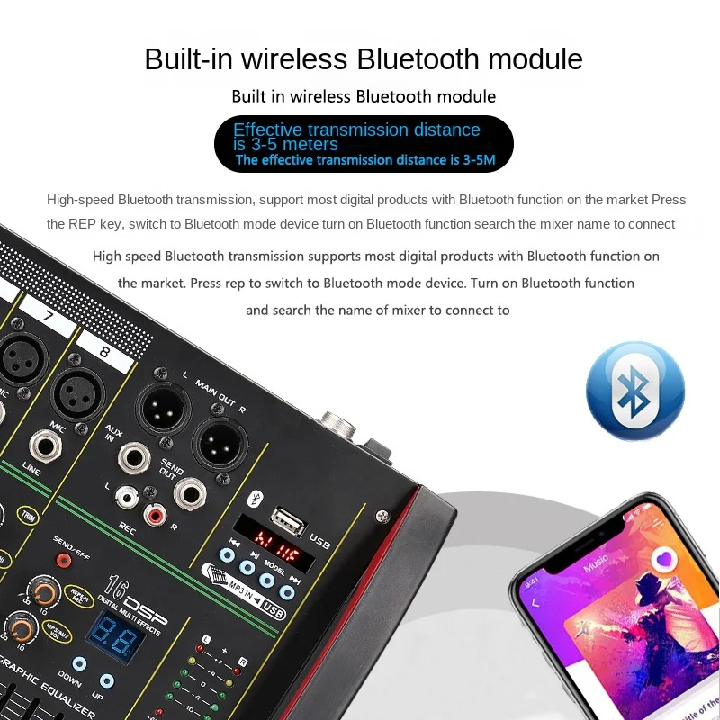4 / 8-channel mixer DSP reverb - Audio Music Mixer 评论和价格