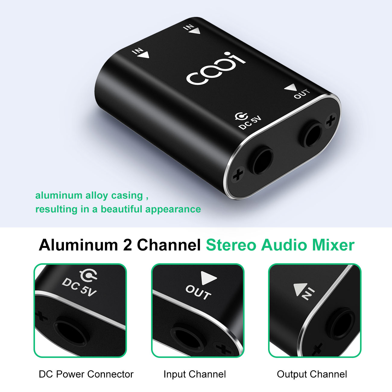 Cooidea 2 Channel Mini Stereo  - Audio Music Mixer 评论和价格