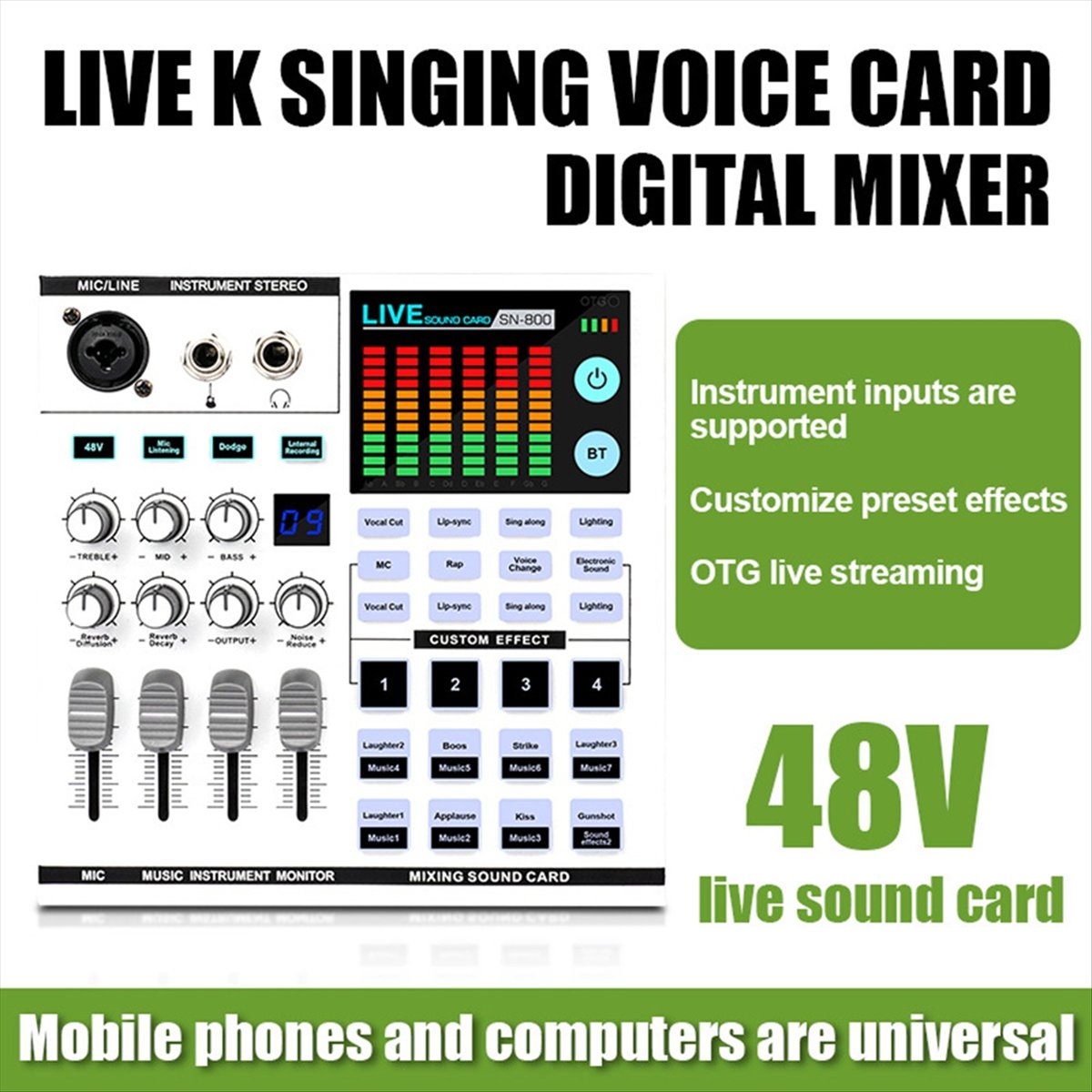 DTC5 SN800 Live Sound Card Voi - Audio Music Mixer 评论和价格